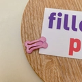 Fermaglio per capelli rosa glitterato a forma di osso per bambine con finitura lucida - Rosa Acceso