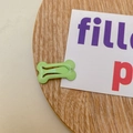 Fermaglio verde a forma di osso con glitter dorati per cani e per bambini - Verde Erba