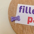 Fermaglio per capelli a forma di osso glitter viola con colla colorata da 2,5 cm e clip - Viola scuro