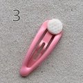 Pink painted BB hair clip for children featuring a white round textured button detail - Deep Pink