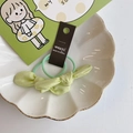 Chouchou nœud en tissu vert clair avec élastique haute résistance style coréen - Élastique Nœud Vert Clair