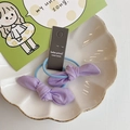 Lot de deux élastiques à cheveux nœud violet pour filles avec bandes bleues sur plat - Chouchou à nœud violet