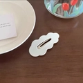 Minimalist white cloud-shaped wave hair clip in a matte finish for a sweet girl style - Milk White