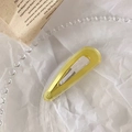Translucent yellow waterdrop hair clip in jelly finish with metal BB base - Water Drop Shape / Transparent Yellow