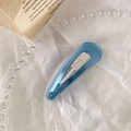 Transparante meerblauwe kristallen haarklem in een zoete Koreaanse minimalistische - Waterdruppelvorm / Transparant Koningsblauw
