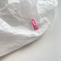 Mini 2cm pink painted metal snap hair clip for pets or dolls on white paper - Pink