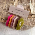 Set de 5 pinzas para el pelo onduladas de terciopelo en colores de estilo vintage - Gota de Agua Ondulada