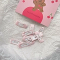 Set mit 10 handgefertigten rosa Satinband umwickelten 3cm quadratischen BB Haarclips - 1# Hellrosa