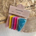 Set de 6 pinzas para el pelo triangulares en rosa amarillo y azul para niñas - Triángulo