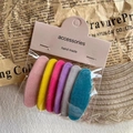 Lot de 6 barrettes à cheveux en velours floqué coloré pour filles tons pastels - Ovale