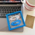 Haarklammern-Set in Wolkenform mit Blau- und Blumenmuster in einer Display-Box - Blau