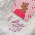 Set of 6 pink fabric wrapped square BB hair clips for girls and dogs handmade DIY accessories - Light Purple