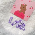 Set of 6 light purple woven 3cm square BB hair clips for girls and pet dogs - 11#Purple