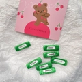 Set of 7 bright green fabric wrapped 3cm square BB hair clips for girls and pets - 22#Grass Green
