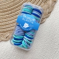 Gomas de pelo de alta elasticidad para niños en varios tonos de azul - Serie Azul