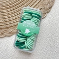 Set de gomas de pelo verdes elásticas para niñas en caja de almacenamiento clara - Green System