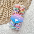 Set elastici capelli colorati per bambine in scatola trasparente di stoccaggio - Serie Macaron