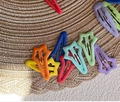 Rainbow matte heart and star BB clips in various macaron colors for girls - Shooting Star