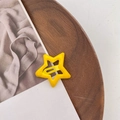 Bright yellow star-shaped hollow metal BB hair clip with smooth candy color finish - Drip Glue Yellow