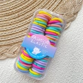 Elastici per capelli colorati macaron per bambine in una scatola trasparente fashion - Multicolore