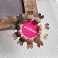 Set of 10 rabbit-shaped matte hair claws in earth tones on a white display card - Rabbit Style
