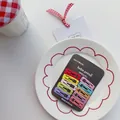 Set de 10 pinzas de pelo cuadradas mate coloridas para niñas en tarjeta de exhibición - Color Caramelo Cuadrado