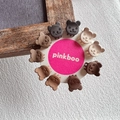 Mini matte bear hair claws set in coffee and milk tea brown shades for kids - Bear Style