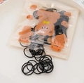 Elastic black hair ties for infants in cute bear packaging with frosted zipper bag - Basic Black Style (3) / 2.5cm