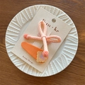 Lot de deux barrettes à cheveux orange avec rayures et nœuds pour filles sur carte - Nœud Orange