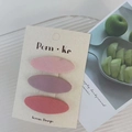 Three-piece set of gradient pink and purple fabric-wrapped oval BB hair clips for kids - Oval BB Clips Set / Pink Series