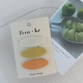 Three-piece set of oval BB hair clips for girls in cream white, mustard yellow, and orange - Oval BB Clips Set / Yellow Series