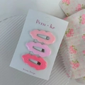 Set di 3 fermagli per capelli BB per bambine con sfumature rosa e design a onde - Serie Rosa