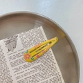Yellow BB clip featuring pink princess lettering and floral print in a vintage bowl - 8# Yellow Flower