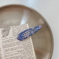Cute dark blue floral BB hair clip with vintage white flower patterns for girls - 17# Vintage Flower