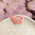 Sweet matte pink butterfly hair clip with a stylish frosted finish for y2k girl styles - Butterfly Shape / Pink