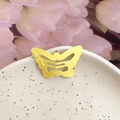 Y2K style hollow yellow metal butterfly hair clip for women side fringe accessory - Butterfly Shape / Yellow