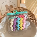 Cinco pinzas para el cabello con lazo en colores dulces en bolsa de PVC - Clips De Pico De Pato Con Lazo Multicolor