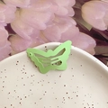 Matte light green butterfly hair clip in a sweet Y2K style for side bangs styling - Butterfly Shape / Green