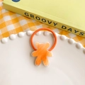Élastique à cheveux ours orange en acétate avec texture marbrée pour queue de cheval - Élastique Cheveux Ours Orange