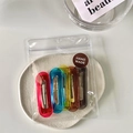 Set of 5 colorful transparent 7cm acrylic hair clips in vibrant candy colors for women - Bar / Large