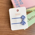 Haarklammern-Set mit blau-weißem Schachbrettmuster und Poker-Symbolen für Damen - Poker Blau Weiß