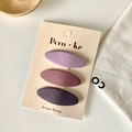 Set de 3 horquillas para el pelo de tela con degradado púrpura para niñas y mujeres - Serie Púrpura