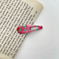 Pink metal snap clip with cute watermelon pattern and glossy finish for kids - 29# Rose Large Watermelon