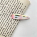 Rainbow striped pastel metal BB hair clip with colorful macaron finish on vintage book - 25# Colorful Vertical Stripes