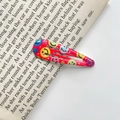Red metal BB hair clip with colorful smiley face patterns for girls hair styling - 32# Smiley Face