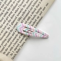 Water-drop BB hair clip featuring a colorful wavy chevron pattern in soft pastel tones - 27# Wave Pattern