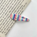 Cute snap hair clip for children featuring colorful horizontal rainbow stripes pattern - 22# Colorful Stripes