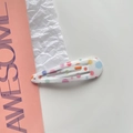 Cute white snap clip with colorful polka dots pattern for girls' hairstyle decoration - 40# White Color Dots