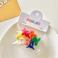 Set of colorful mini hair claws for girls in bright candy colors and cute plastic finish - Cross Solid Style / 7-Pack Set / Colorful