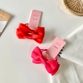 Rote und rosa Haargummis mit Schleifen aus Ripsband für Mädchen, elastisches Set - Rosenrot und Rot